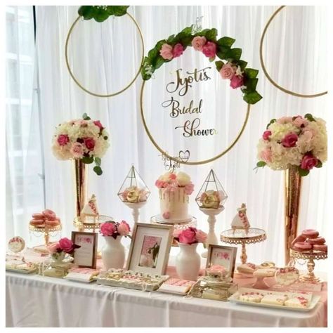 The dessert table at this rustic floral Bridal Shower is stunning! Love the backdrop! #partyideas #bridalshower  #rusticbridalshower #floralbridalshower #floralbackdrop #rusticbackdrop Bridesmaid Things, Bridal Shower Table Decorations, Bridal Shower Decorations Rustic, Shower Flowers, Bridal Shower Desserts, Bridal Shower Balloons, Bridal Shower Backdrop, Bridal Shower Planning, Festa Harry Potter