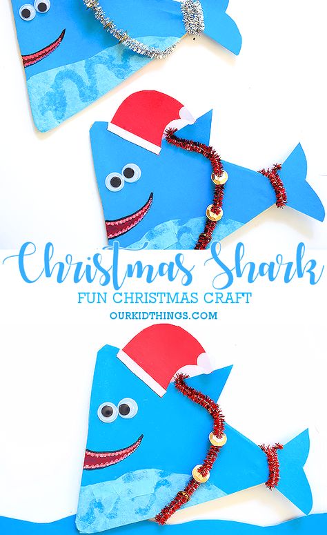 Christmas In July For Toddlers, Christmas In July Toddler Crafts, Christmas In July Preschool Crafts, Xmas In July Crafts, Beach Christmas Crafts, Christmas In July Crafts, Christmas Shark, Kangaroo Art, Shark Craft