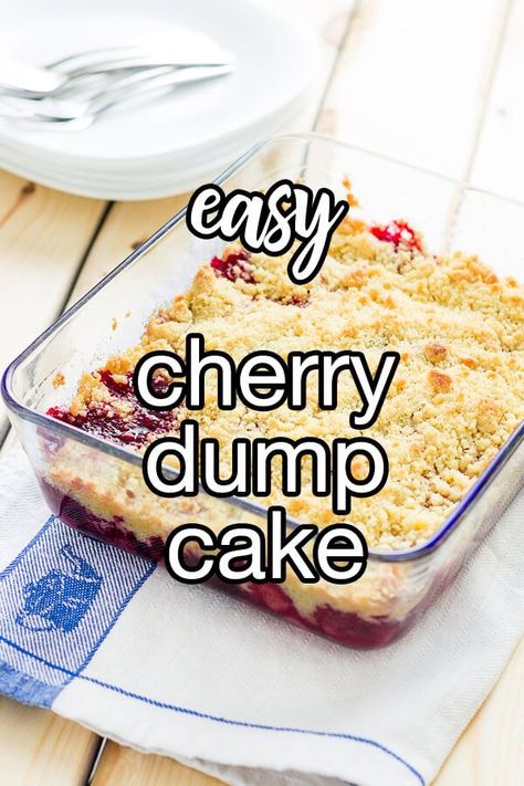 Cherry Pie Filling Recipes Desserts, Cherry Pie Filling Recipes Easy, Yellow Cake Mix Desserts, Easy Cherry Dump Cake, Cake Mix Recipes Homemade, Cherry Pie Filling Recipes, Cherry Recipes Dessert, Yellow Cake Mix Recipes, Cherry Dump Cake Recipe