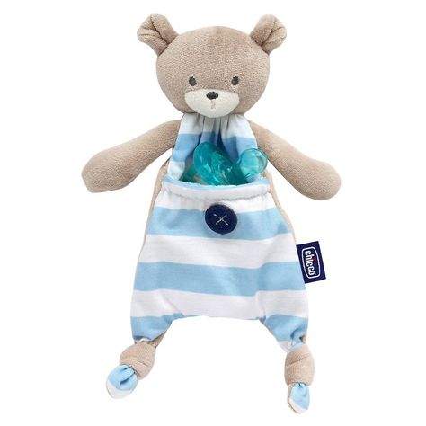 Chicco Pocket Buddies Pacifier Clip - Blue Pacifier Lovey, Toddler Pacifier, Bear Bed, Blue Bear, Best Baby Shower Gifts, Baby Lovey, Pacifier Holder, Baby Pacifier, Buy Buy Baby