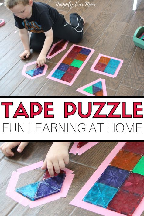 Puzzle Preschool Activities, Preschool Floor Activities, Shapes And Colors Preschool Activities Science, Prek Activities Easy, Back To School Cognitive Activities, Preschool Science Center Setup, Sensory Math Activities, Activity Games For Preschoolers, Easy Learning Activities Preschool