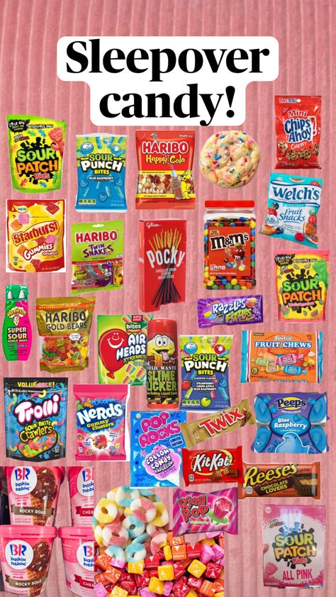 #candy #sleepovercandy #preppy #aethetic #preppyaesthetic #cute #candyaesthetic #snacks #sleepover Sleepover Food Ideas Snacks, Sleepover Candy, Snacks Sleepover, Fun Sleepover Activities, Snack List, Sleepover Essentials, Sleepover Snacks, Fun Sleepover Games, Birthday Sleepover Ideas