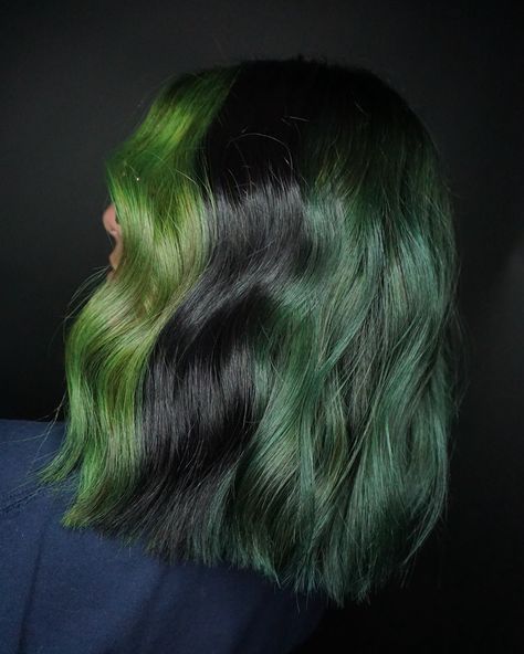 Some green hair inspo for you this spooky season. 💚🍀🌴🐍🐢🦖🦎🪲 Ready to make your hair dreams come true? 👇 Comment ‘HAUNTED’ to book your spot for limited Halloween-inspired looks. 🎃 @olaplex @malibucpro @framar @bioionic @o2professional @sharkfinshears @crickettools @trionicshaircare @dangerjonescreative @redken @leafandflowerhair @gmreverie @igkhairpro #GreenHairGoals #SpookyHair #HalloweenHair #VividHair #BoldHairColor #ColorfulHair #HairTransformation #HairInspo #HairGoals #VividColor #Te... Jade Green Hair, Black And Green Hair, Bold Hair Color, Hair Medium, Halloween Hair, Hair Transformation, Green Hair, Dreams Come True, Jade Green