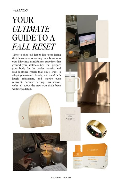 Golden Moments: Your Ultimate Guide to a Fall Reset For Your Mind, Body, and Soul | kyliemattos.com Glow Up Vision Board, Mind Reset, Golden Moments, Wellness Club, Vision Board Inspiration, Beauty Products Photography, Christmas Feeling, Mind Body And Soul, Beauty Advice