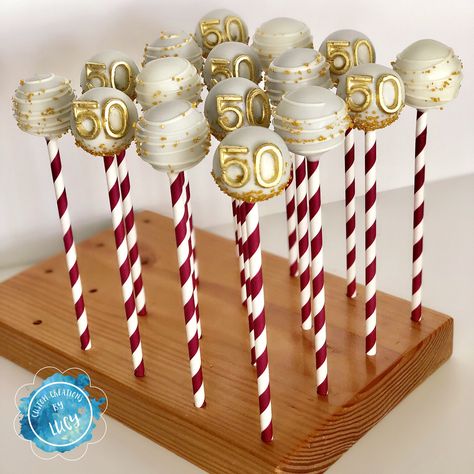 50th Birthday cake pops 50th Birthday Cake Pops, Black And Gold Birthday Cake, 50th Birthday Party Themes, Cake Pop Decorating, 50th Cake, Gold Birthday Cake, Birthday Cake Pops, 50th Birthday Cake, Cake Business