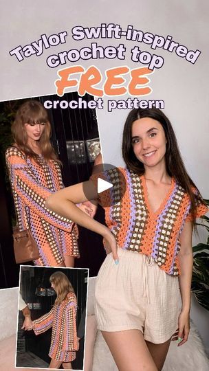 1.2K reactions · 16 shares | Comment "TAYLOR" to get your FREE crochet pattern! 🍑✨

Hey Swifties! 💜🎶 The TAYLOR Crochet Top Pattern is here (inspired by the beautiful crocheted dress Taylor Swift wore recently)! 

The TAYLOR Crochet Top Pattern is quick and easy to make, even faster than the dress! This stunning top features a flattering V-neckline (front and back). It also ensures the peach part is always centered, so the color sequence looks amazing. 🍑💜

Why You'll Love the TAYLOR Crochet Top Pattern:
💜 Flattering v-neckline (front and back)
🎨 Exact color sequence, peach perfectly centered
🎶 Size from XS to 3XL
🧶 Super quick and easy to make, beginner-friendly
🧵Light, airy, and beautiful sleeve and neckline details

Comment ✨"TAYLOR"✨ below to get this pattern for FREE!

Don’t Crochet Top With Sleeves, Taylor Swift Crochet Pattern, Taylor Swift Inspired Crochet, Crochet Taylor Swift, Taylor Swift Crochet, Dress Taylor Swift, Vest Top Pattern, Taylor Swift Top, Neckline Details