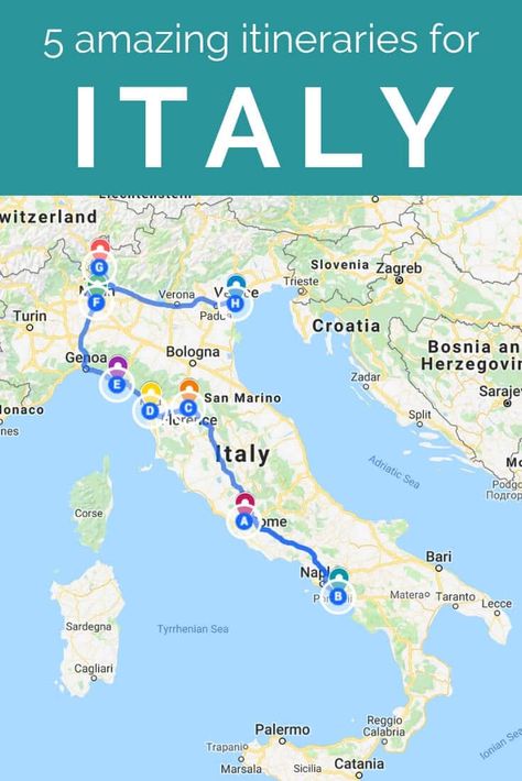 12 Day Italy Itinerary, 7 Days In Italy Itinerary, Italy Itinerary Two Weeks, Italy Itinerary 10 Days, Southern Italy Itinerary, Northern Italy Itinerary, 10 Days In Italy, Italy Trip Planning, Itinerary Ideas