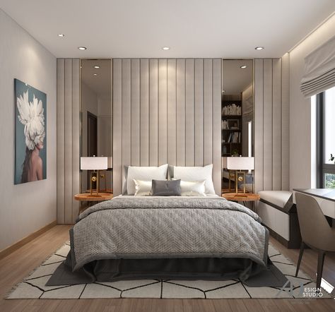 Luxurious Interior Design - Maddy Architect - 2D/3D Floor Plan Layout - 3D Elevation (Exterior) Design - 3D Interior Design - Realistic Rendering Modern Luxury Bedroom, Modern Bedroom Interior, Luxury Bedroom Design, Luxury Bedroom Master, Bed Furniture Design, Bedroom Bed Design, Bedroom Headboard, Bedroom Furniture Design, Modern Bedroom Design