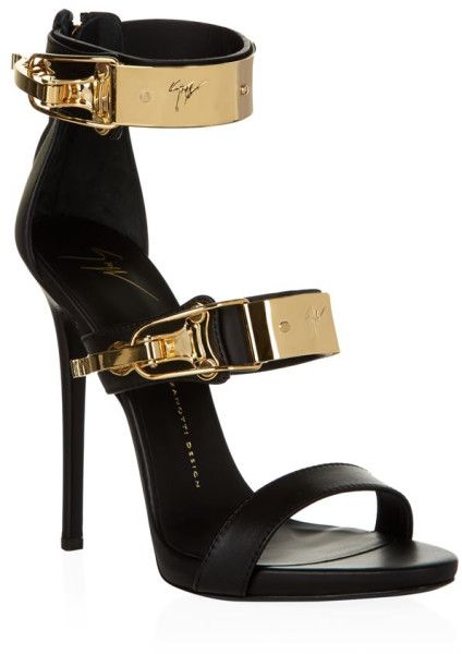 Zanotti Heels, Golden Shoes, Giuseppe Zanotti Heels, Classy Shoes, Heels Outfits, Fancy Shoes, Heels For Women, Sandal Heels, Girly Shoes