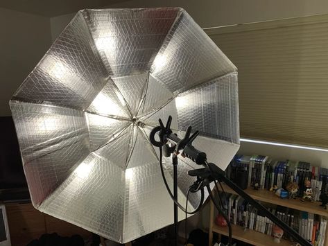 DIY Cardboard Umbrella Light for Photography & Film Made From Old Umbrella : 7 Steps (with Pictures) - Instructables Cardboard Umbrella, Small Ring Light, Light For Photography, Acute Triangle, Diy Umbrella, Umbrella Photography, Home Studio Photography, Umbrella Lights, Selfie Ring Light