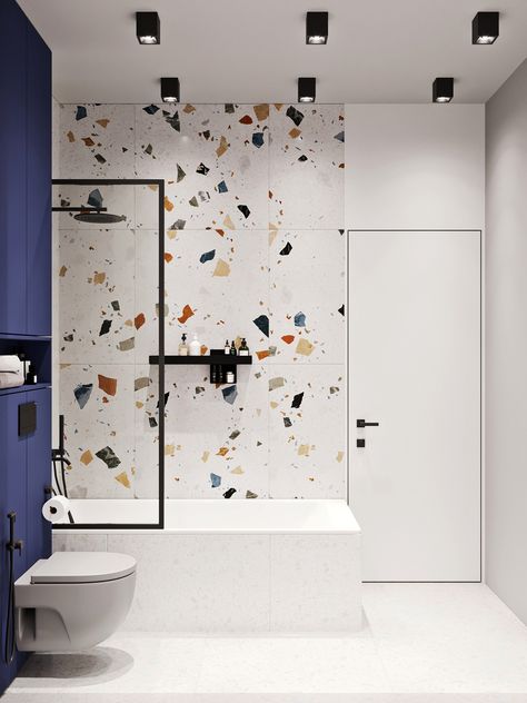 Terrazzo Bathroom, Ideas Baños, Detail Arsitektur, Minimalist Shelves, Modern Apartment Design, Washroom Design, Bad Inspiration, Bathroom Design Decor, Bathroom Inspiration Decor