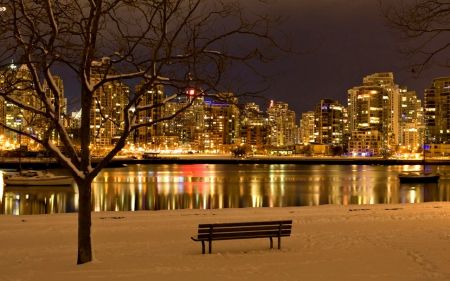 Romantic Winter Night | Winter Night Christmas Widescreen Wallpaper, Rainy City Aesthetic Night Wallpaper Laptop, Wallpaper Backgrounds Mac, Winter Computer Wallpaper, Skyscrapers Wallpaper, Night Skyscrapers, Winter Wallpaper Desktop, Skyscrapers Architecture, New York Noel