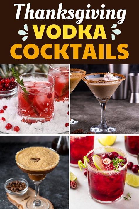 No turkey day is complete without these Thanksgiving vodka cocktails! From martinis to punch to Moscow mules, these drinks are sure to get the party started! Thanksgiving Mule Cocktail, Friendsgiving Cocktails Vodka, Thanksgiving Drinks For Adults, Whipped Vodka Fall Drink, Thanks Giving Day Cocktails, Drinks For Friendsgiving, Thanksgiving Cocktails Whiskey, Thanksgiving Vodka Punch, Easy Thanksgiving Cocktails For A Crowd