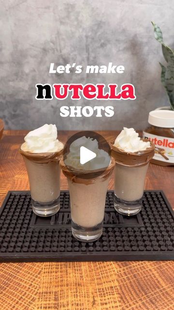 Derek Koza on Instagram: "Nutella Shots 🍫 Ingredients - 2oz Baileys - 2oz Vodka or Vanilla Vodka - 1 tbsp Nutella - Whipped Cream (optional) #cocktailrecipes #cocktails #cocktail #drinkrecipes #drinks #mixology #cocktailtime #drink #drinktok #shots #shotrecipe #shotrecipes" Whipped Cream Vodka, Vanilla Vodka, Shot Recipes, Mixology, Cocktail Recipes, Whipped Cream, Nutella, Vodka, Vanilla