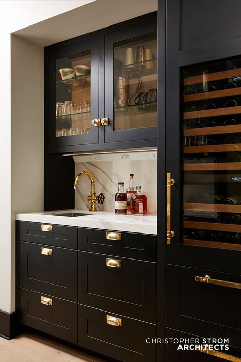 Wine Refrigerator Ideas, Kitchen Wet Bar, Bourbon Room, Yard Deck, Home Wet Bar, Home Bar Rooms, Modern Home Bar, Cooking Range, Built In Bar