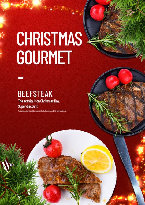 Food Party Christmas Event Promotional Poster#pikbest#Templates#Poster Christmas Food Poster, Christmas Menu Design, Gourmet Christmas, Christmas Roast, Merry Christmas Poster, Christmas Template, Food Promotion, Christmas Ham, Promotional Poster