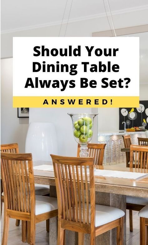 Your dining table is the main man in the space. Here's how to know if you should always keep the table set. Table Setting Everyday, Everyday Dining Table Decor, Dinning Table Set, Table Settings Everyday, Brick Kitchen, Dining Room Table Set, Kitchen Table Settings, Table Set Up, Room Table