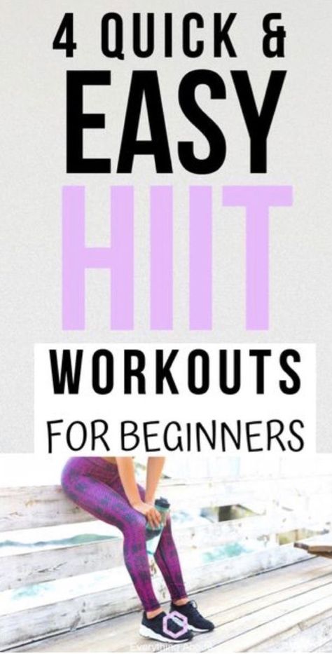 Quick Easy Workouts, Hit Workouts, Easy Workouts For Beginners, Beginners Cardio, Hiit Workouts For Beginners, Workouts For Beginners, Hiit Program, Hiit Workout At Home, Daily Exercise