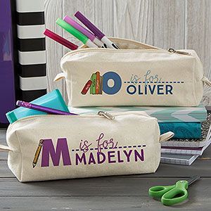 Pencil Case Cricut Ideas, Personalized Pencil Pouch, Canvas Pencil Case Design, Pencil Pouch Design, Cricut Pencil Case, Pencil Case Cricut, Personalized Kids Gifts, Back To School Pencil Case, Personalised Gifts For Kids