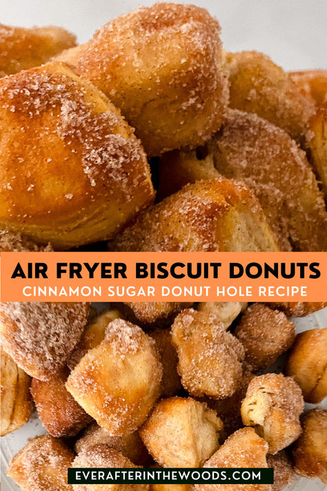 biscuit donuts Pilsbury Biscuit Doughnut, Air Fry Biscuit Doughnut, Canned Biscuit Donut Recipes Air Fryer, Air Fried Donuts With Biscuits, Air Fryer Cinnamon Sugar Donut Holes, Canned Buiscits In Air Fryer, Air Fryer Filled Donut Recipes, Air Fry Donut Holes, Air Fryer Donut Holes Biscuits