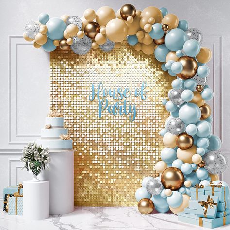 Gold Shimmer Wall Backdrop, Gold Shimmer Wall, Backdrop Panels, Shimmer Wall Backdrop, Sequin Wall, Simple Birthday Decorations, Sequin Backdrop, Bachelorette Party Supplies, Shimmer Wall