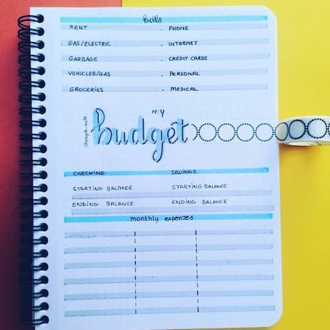 Budgeting Finances doesn't have to be boring. You can absolutely make it fun, and something that you'll want to use every day! And the bullet journal budget spread is your answer. You get to be creative and have fun while managing your money. Here are 10 bullet journal ideas for budget layouts that anyone can use. Budget Bullet Journal Layout, Budget Planner Bullet Journal, Money Journal Ideas, Bullet Journal Bill Tracker, Budgeting Bullet Journal, Journal Budget Layout, Bullet Journal Budget Layout, Bujo Budget Layout, Budget Bullet Journal