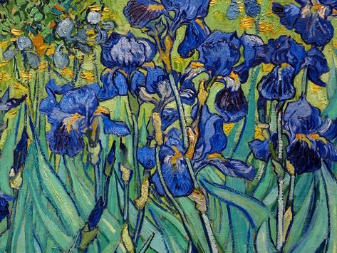 Van Gogh's irises Irises Van Gogh, Van Gogh Iris, The Getty Center, Van Gogh Irises, Getty Center, Famous Paintings, Irises, Van Gogh, Cute Art