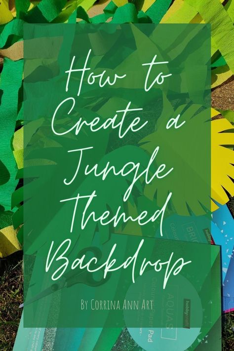 Step by step guide to creating a fun and memorable jungle themed party backdrop. Jungle Theme Backdrop Ideas, Jungle Photo Backdrop, Jungle Theme Backdrop, Jungle Backdrop, Jungle Themed Party, Crepe Paper Streamers, Birthday Party Backdrop, Jungle Birthday Party, Paper Streamers