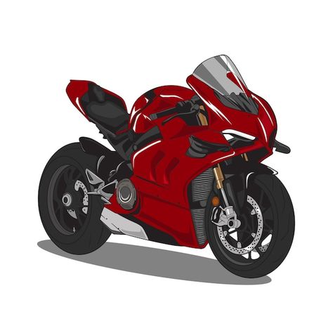 Vector illustration of a red sport motor... | Premium Vector #Freepik #vector #sport #speed #transport #futuristic Ducati Illustration, Motor Bike Illustration, Bike Vector Art, Vector Motor, Motorcycle Vector, Motorbike Illustration, Motorbike Art, Motorcycle Drawing, Bike Logo