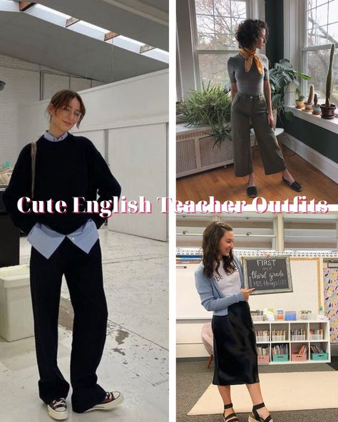 21 Cute English Teacher Outfits - ljanestyle School Slp Outfits, English Teacher Aesthetic Outfits, English Teacher Outfit, Teacher Dress Code, Yellow Skirt Outfits, Teacher Aesthetic, Club Attire, Teacher Wear, Teacher Dresses