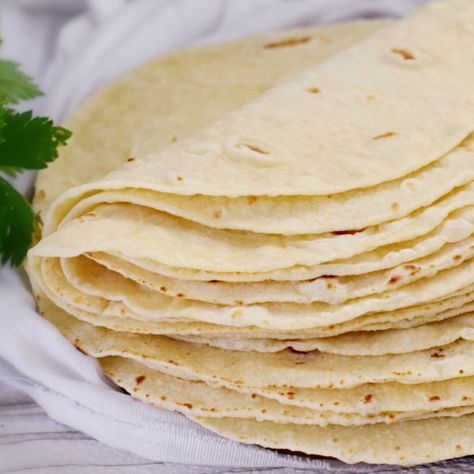 Homemade Wraps, Uncooked Tortillas, Vegan Tortilla, Homemade Flour, How To Make Tortillas, Homemade Flour Tortillas, Soft Tacos, Tortilla Recipe, Homemade Tortillas