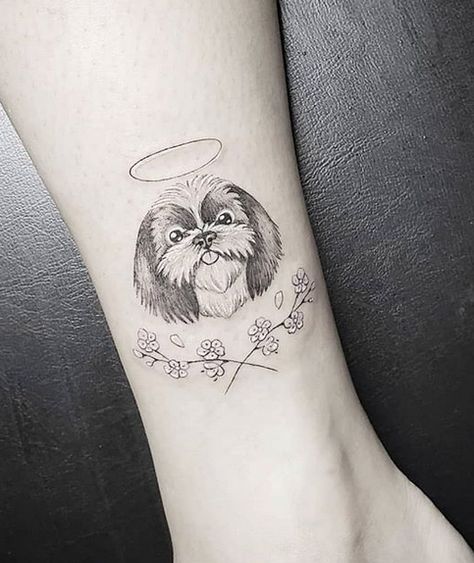 19 Shih Tzu Tattoo Ideas & Designs Shih Tzu Memorial Tattoo, Shih Tzu Tattoos, Dog Tattoo Shih Tzu, Shih Tzu Tattoo Ideas, Shih Tzu Tattoo Minimalist, Shih Tzu Tattoo Small, Shihtzu Tattoos, Shih Tzu Tattoo, Cute Tattoo Designs