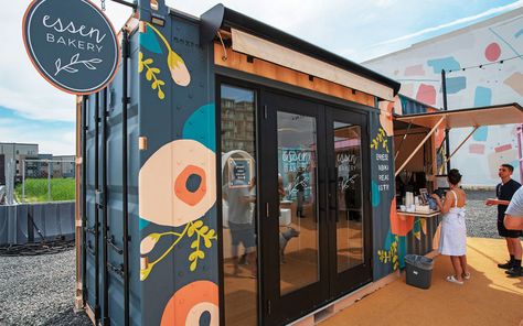 Container Food Truck, Shipping Container Store, Small Shipping Containers, Shipping Container Restaurant, Simple Eating, Indoor Grills, Container Restaurant, Iso Container, Container Bar