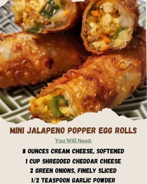 Easy recipes Spicy Jalapeño Popper Egg Rolls, Jalapeno Popper Egg Rolls, Awesome Sandwiches, Bacon And Egg Roll, Egg Roll Ingredients, Egg Rolls Recipe, Fair Foods, Easy Coleslaw, Coleslaw Recipe Easy