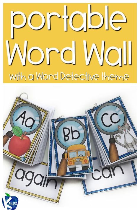 Portable Word Wall, Portable Word Walls, Wall Activities, Word Wall Activities, Personal Word Wall, Just Right Books, Detective Theme, First Grade Words, Sight Word Fluency