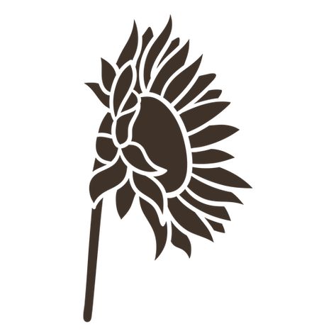 Sunflower Art Nouveau, Sunflower Silhouette, Hand Drawn Sunflower, Drawn Sunflower, Background Education, Sunflower Art, Silhouette Png, Silhouette Svg, Png Design