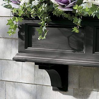 Devon Easy-care Window Box Planter Corbels, Set of Two Black Window Box, Wood Window Boxes, Craftsman Window, Front Door Planters, Patio Edging, Window Planter, Decorative Corbels, Box Window, Window Box Flowers