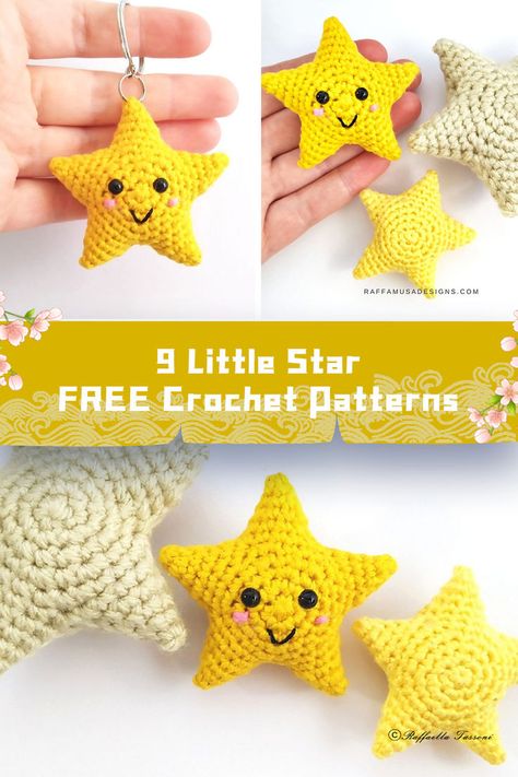 Explore 9 beautiful Little Star Crochet Patterns! Perfect for gifts, decorations or personal keepsakes! #crochetstar #freepatterns Crochet Star Patterns, Crochet Project Free, Star Crochet, Crochet Garland, Crochet Star, Crochet Stars, Fun Crochet Projects, Crochet Keychain, Amigurumi Free