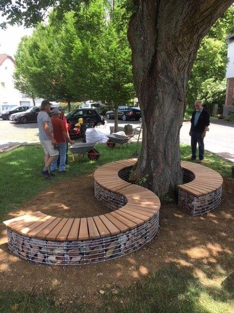 Bench Around Trees, Gabion Ideas, Landscaping Around Trees, Outdoor Learning Spaces, Sensory Garden, Children's Garden, Outdoor Classroom, Have Inspiration, School Garden