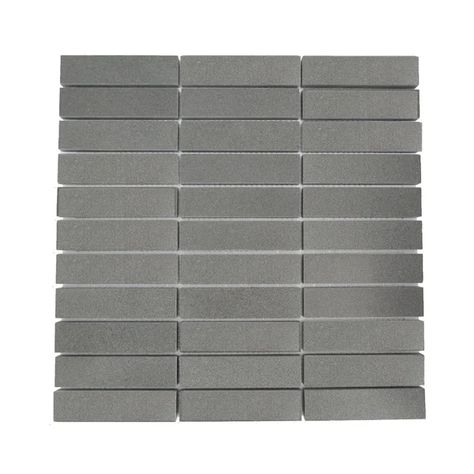 Dark Gray Brick House Exterior, Dark Gray Floor Tile, Gray Brick House Exterior, Grey Brick Houses, Stone Mosaic Floor, Mosaic Shower Tile, Grey Bathroom Floor, Dark Gray Bathroom, Natural Stone Mosaic