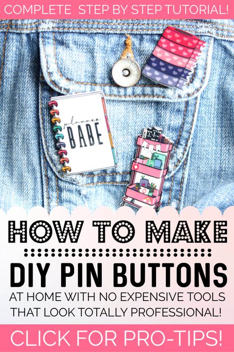 Learn how to make cute & easy DIY button lapel pins that look just as professional as enamel pins you buy online!  We have a detailed step by step tutorial and 15 minute video that will show you how make your own custom lapel pins with no expensive equipment or supplies!  This is a funcraft project to take on yourself or with the kids! #pins #crafting #diy #enamel #tutorial #flair Diy Button Pins, Enamel Pins Diy, Make Your Own Pins, Make Enamel Pins, Badges Diy, Summer Boredom, Custom Lapel Pins, Country Girl Life, Acrylic Pins