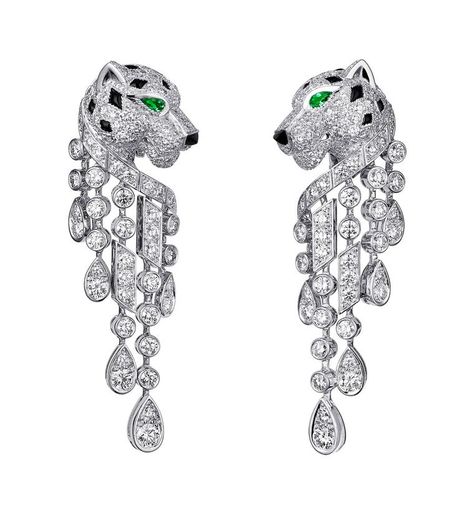 Cartier-Naturellement15 Panther Jewelry, Cartier Earrings, Cartier Panthere, Silver Statement Earrings, Cartier Jewelry, Fine Jewels, Van Cleef, Animal Jewelry, High Jewelry