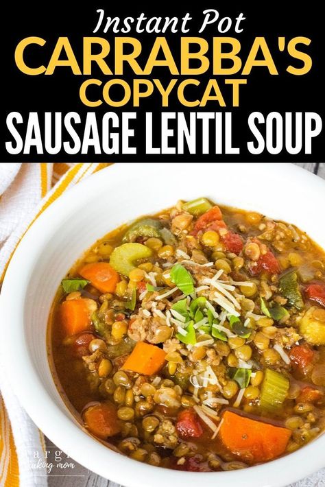 Sausage And Lentil Soup, Pressure Cooker Soup Recipes, Lentils And Sausage, Soup Italian, Sausage Soup Recipes, Soup Healthy, Instant Pot Soup Recipes, Lentil Soup Recipes, Sausage Soup