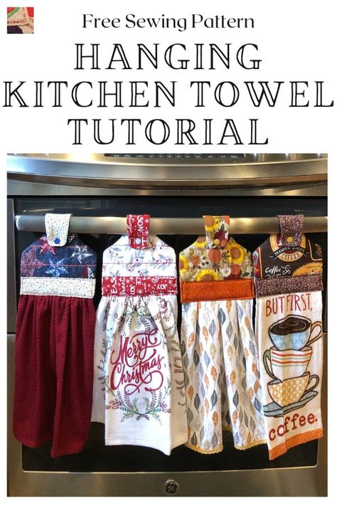 Dish Towels Diy, Hand Towels Diy, Tea Towels Crafts, Kitchen Towels Diy, Dish Towel Crafts, Kitchen Towels Crafts, Kitchen Towels Hanging, Towel Toppers, Tea Towels Diy