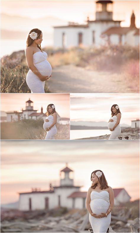 Bothell Maternity Photographer Discovery Park Lighthouse 1 Lighthouse Maternity Pictures, Lighthouse Photoshoot, Photo Pregnant, Hawaii Photoshoot, Baby Boy Newborn Photography, Maternity Ideas, Maternity Photoshoot Poses, Tower Garden, Boy Newborn