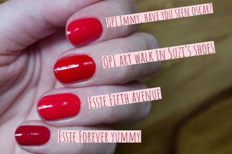 Swatches of Essie Fifth avenue (Core collection) - Noae Nails Essie Nail Polish Forever Yummy, Essie Fifth Avenue Nail Polish, Essie Fifth Avenue Nails, Essie Forever Yummy, Coral Nail Polish, Opi Fall, Essie Colors, Coral Nails, Red Lily