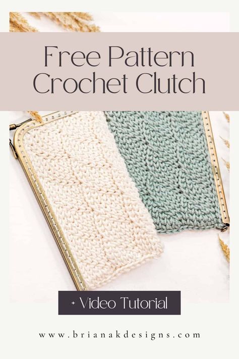 Ready to learn with me? This crochet clutch features a unique stitch, a crochet mimic of a knit stitch pattern. It's absolutely fabulous in rounds. So the solution is a unique and fun one. We are going to do some crochet steeking! Crochet Mimic, Crochet Clutch Pattern, Crochet Clutch Bags, Clutch Pattern, Bag Pattern Free, Crochet Clutch, Crochet Handbags Patterns, Knit Stitch Patterns, Crochet Stitches Patterns