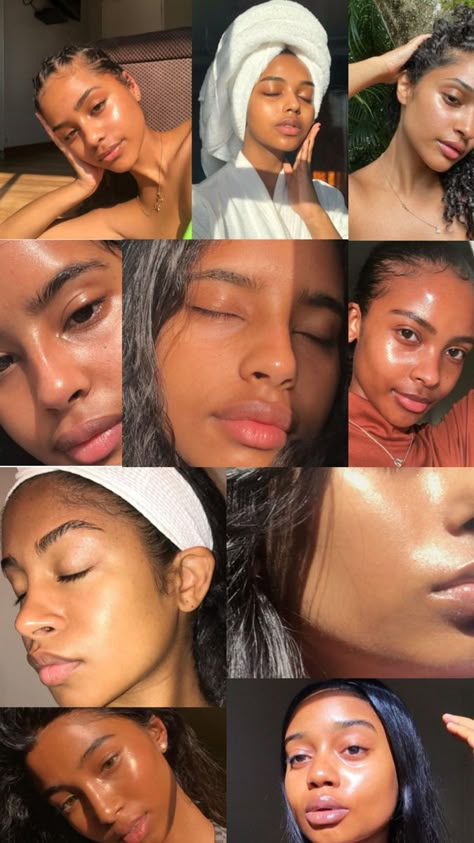 clear skin, glass skin, brown skin, clear skin inspo, clear skin inspiration, brown girl clear skin, acne free skin Glowy Skin Black Women, Brown Glass Skin, How To Clear Your Skin, How To Clear Acne, Glass Skin Black Women, Clear Skin Aesthetic Ideas, Clear Skin Black Women, Clear Brown Skin, Clear Skin Vision Board