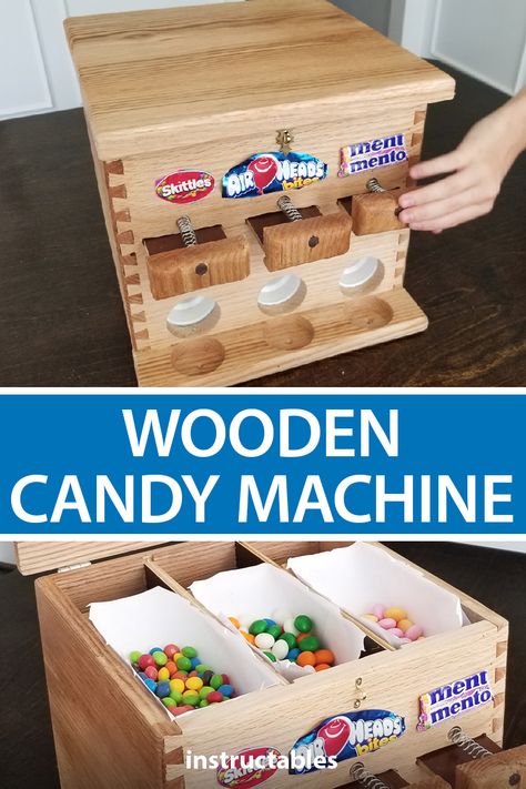 Wooden Candy Dispenser, Lego Candy Machine, Wooden Push Toys, Lego Candy, Small Easy Woodworking Projects, Diy Projects To Make And Sell, Woodworking Toys, Lego Craft, Fusion 360