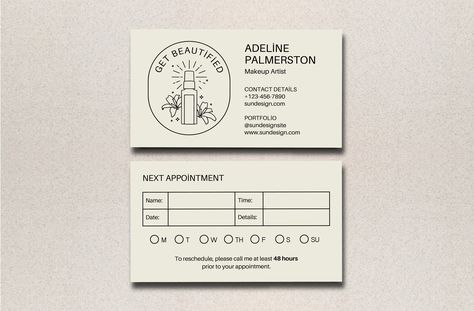 Appointment Card Design, Template Book, Appointment Card, Appointments Available, Appointment Cards, S Tattoo, Business Design, Card Template, Card Design